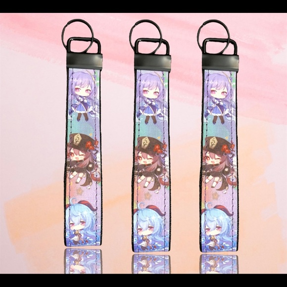 Cute kawaii anime game characters GI wristlet, key fob - Picture 5 of 8
